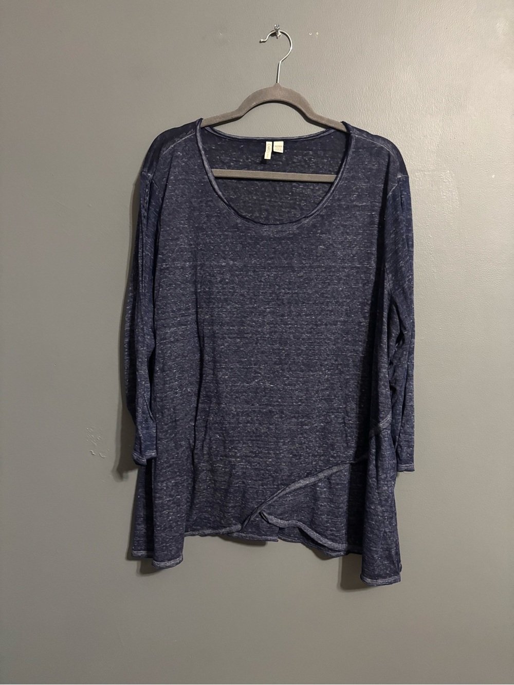 CATO dark Blue lightweight fall braided detail Sleeve blouse Women’s 26/28W